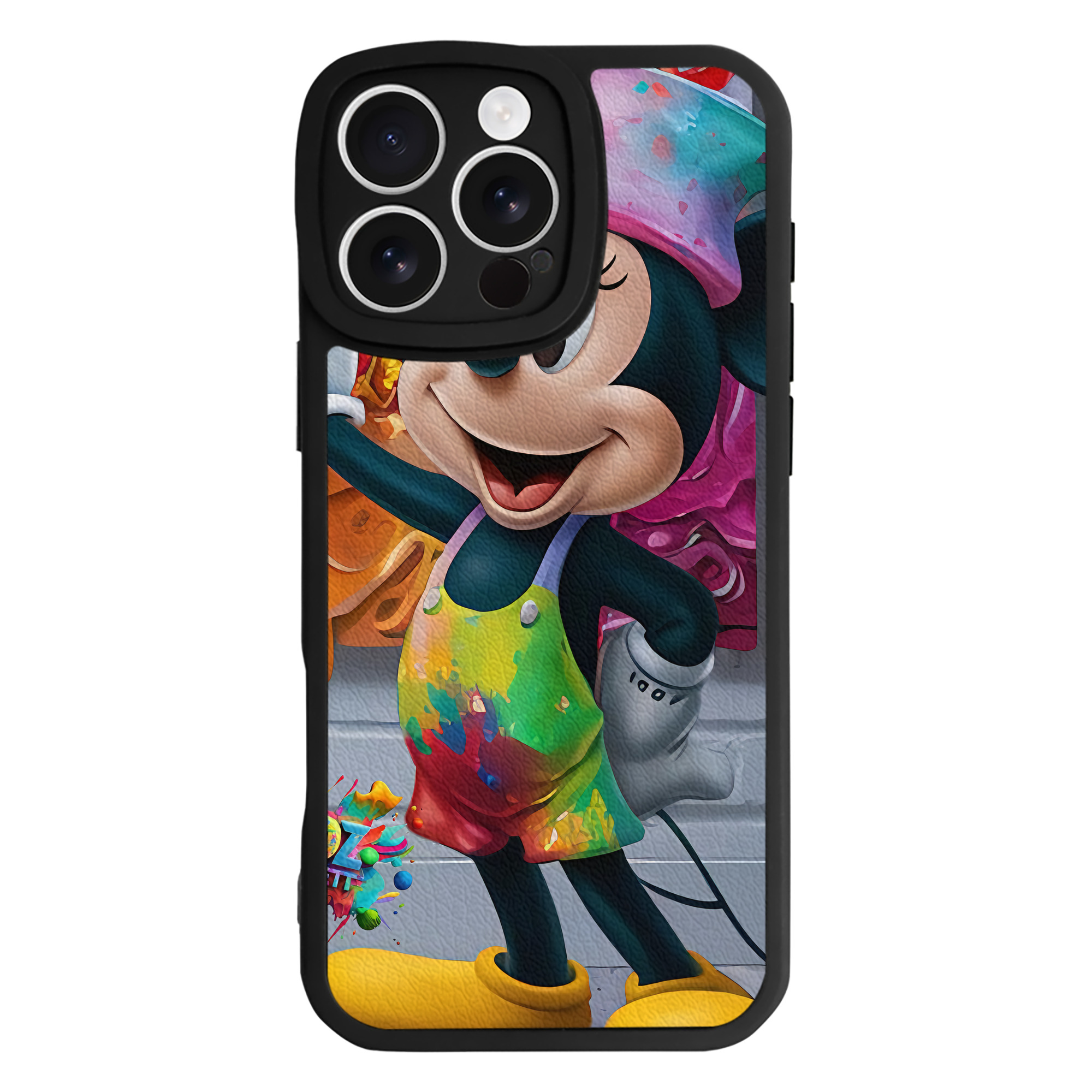 （画像用） ミッキーマウス Mickey Mouse 【iPhone 16シリーズ対応】シリコンスマホケース（レザー調） 材質：シリコン
